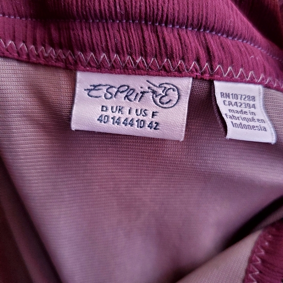 Esprit Dark Plum Paisley Patterned Skirt Size 10 - Picture 9 of 10